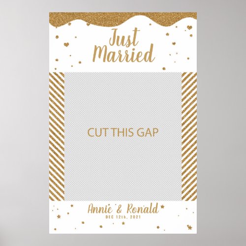 Just married 02 wedding frame props photo Booth Poster