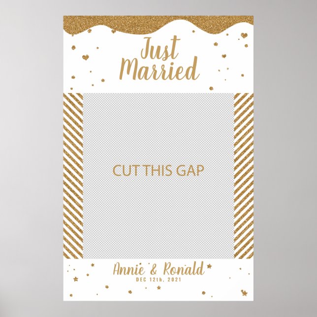 Just married 02 wedding frame props photo Booth Poster (Front)