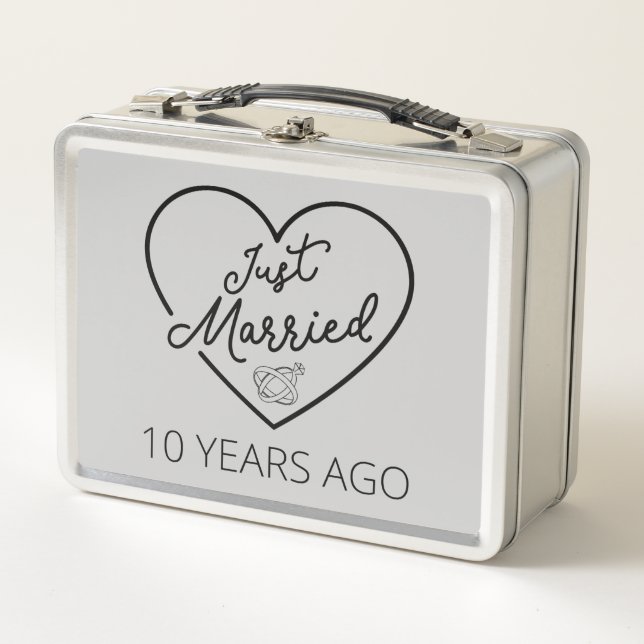 Just Married 10 Years Ago III Metal Lunch Box (Front)