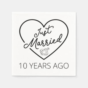 Just Married 10 Years Ago III Napkins