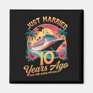 Just Married 10 Years Ago Romantic Matching Couple Magnet