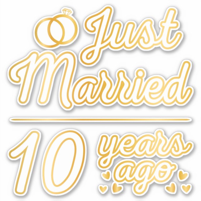 Just Married 15 Years Ago II Sticker (Front)