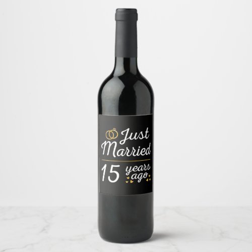 Just Married 15 Years Ago II Wine Label