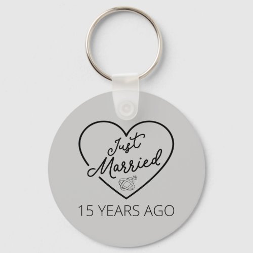 Just Married 15 Years Ago III Keychain