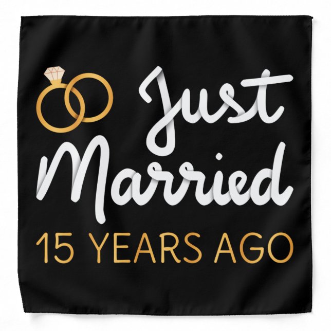 Just Married 15 Years Ago IV Bandana (Front)