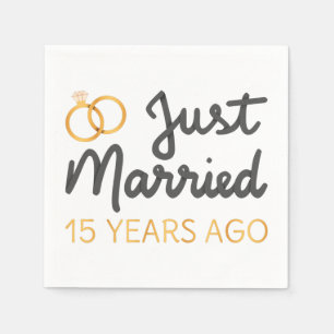 Just Married 15 Years Ago IV Napkins