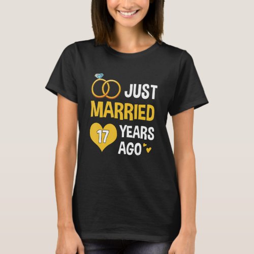 Just Married 17 Years Since 2006 17th Wedding Anni T_Shirt