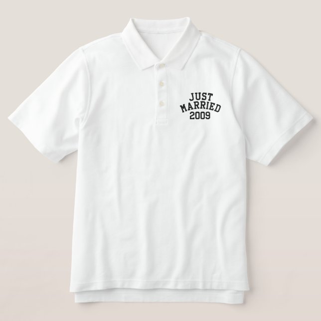 Just Married 2009 Embroidered Polo Shirt (Design Front)