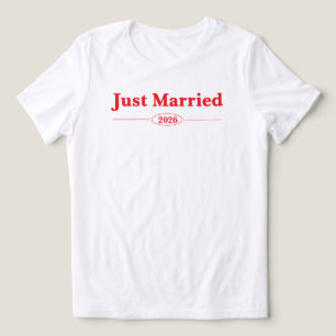 Just Married 2026 Bride Honeymoon Outfit Newlywed  Tri-Blend Shirt