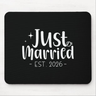 Just Married 2026 Honeymoon Wedding Couples Fiance Mouse Pad