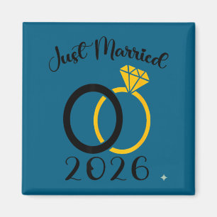 Just married 2026 wedding ring matching honeymoon  magnet