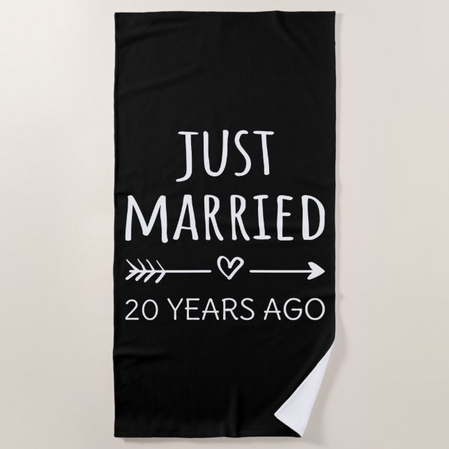Just Married 20 Years Ago I Beach Towel (Front)