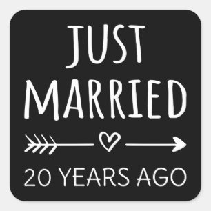Just Married 20 Years Ago I Square Sticker