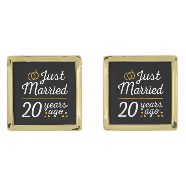 Just Married 20 Years Ago II Cufflinks (Front)