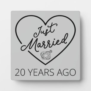 Just Married 20 Years Ago III Plaque