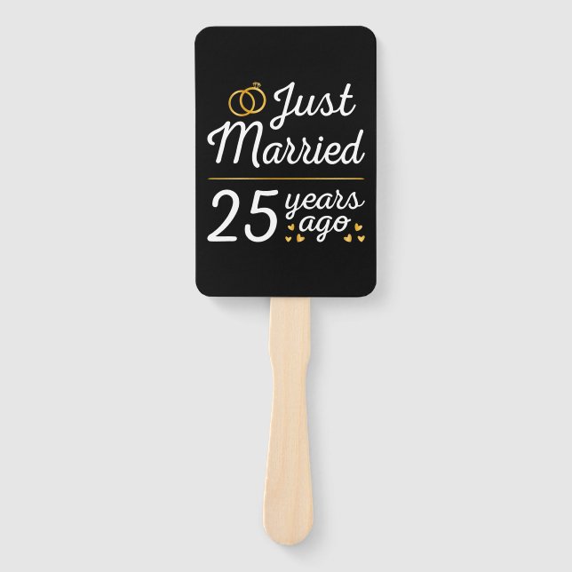 Just Married 25 Years Ago II Hand Fan (Front)