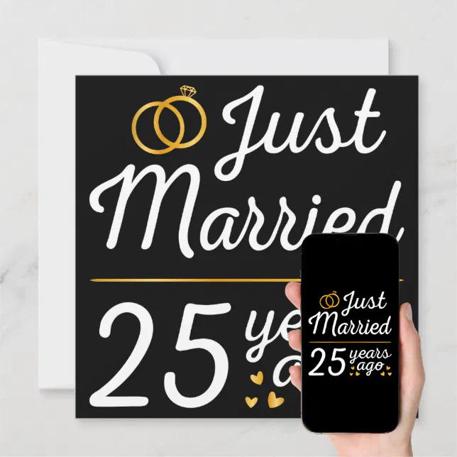 Just Married 25 Years Ago II Invitation Zazzle