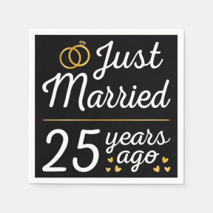 Just Married 25 Years Ago II Napkins