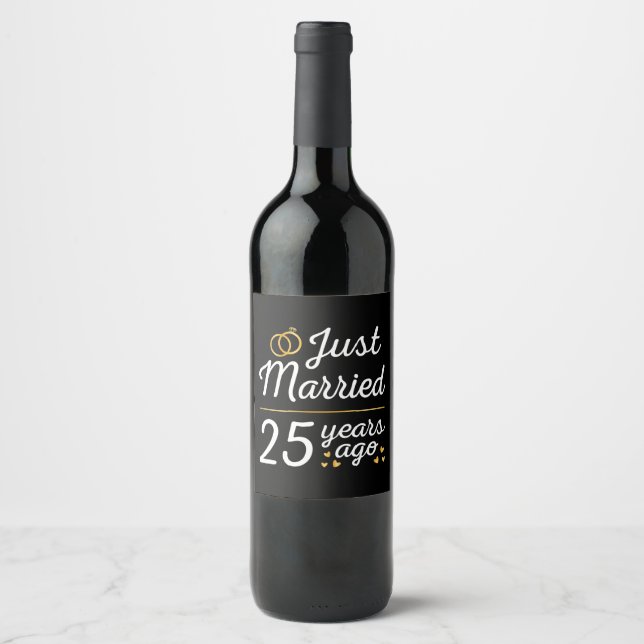 Just Married 25 Years Ago II Wine Label (Front)