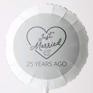 Just Married 25 Years Ago III Balloon