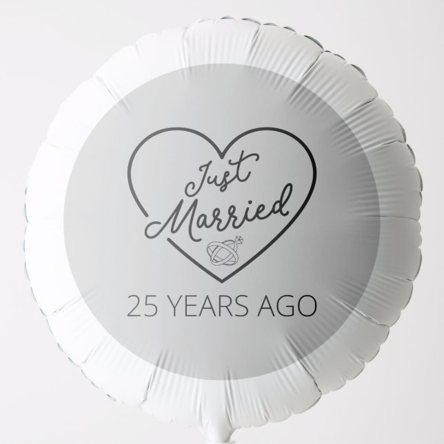 Just Married 25 Years Ago III Balloon (Front)