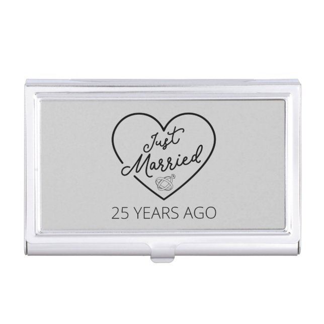 Just Married 25 Years Ago III Business Card Case (Front)