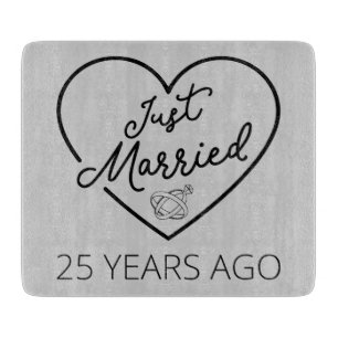 Just Married 25 Years Ago III Cutting Board