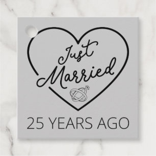 Just Married 25 Years Ago III Favor Tags