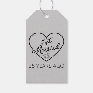 Just Married 25 Years Ago III Gift Tags