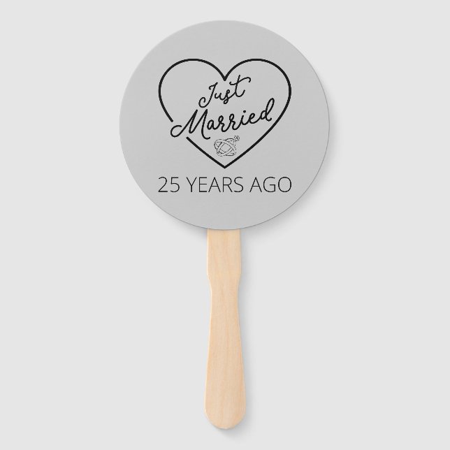 Just Married 25 Years Ago III Hand Fan (Front)
