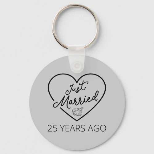 Just Married 25 Years Ago III Keychain