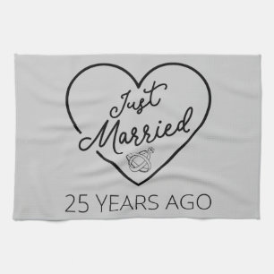 Just Married 25 Years Ago III Kitchen Towel