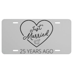 Just Married 25 Years Ago III License Plate