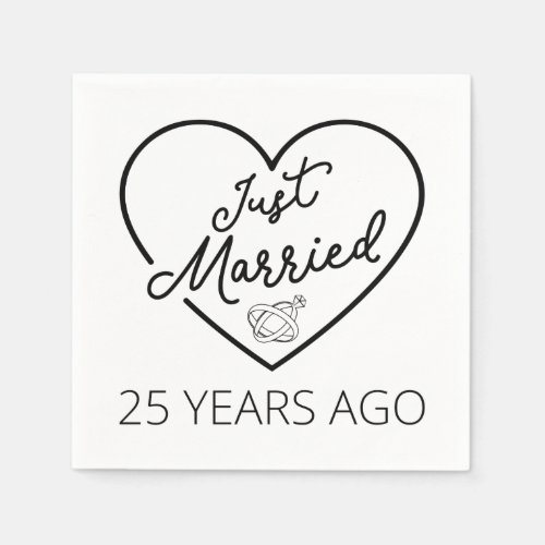 Just Married 25 Years Ago III Napkins