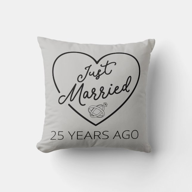 Just Married 25 Years Ago III Throw Pillow (Front)