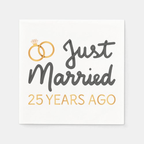 Just Married 25 Years Ago IV Napkins