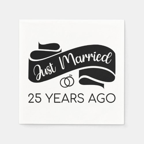 Just Married 25 Years Ago V Napkins