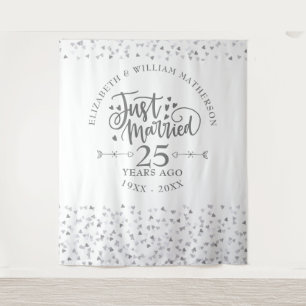 Just Married 25th Wedding Anniversary Backdrop