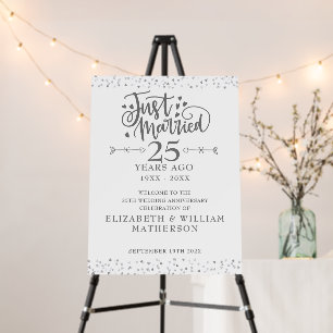 Just Married 25th Wedding Anniversary Welcome Sign