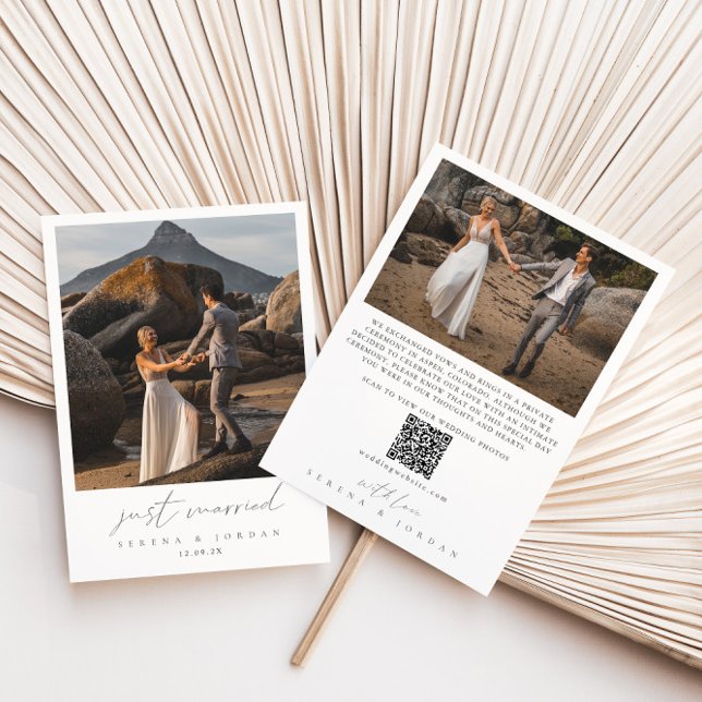 Just Married 2 Photo QR Code Wedding Announcement (Just Married 2 Photo QR Code Wedding Announcement)