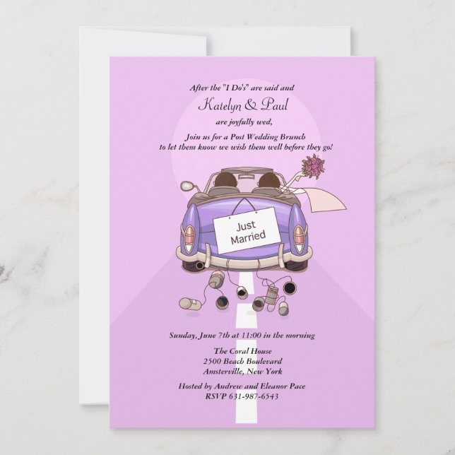 Just Married 2 Post Wedding Brunch Invitation (Front)