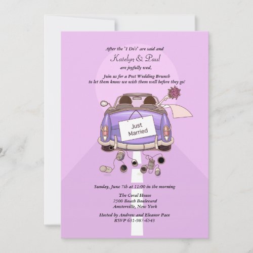 Just Married 2 Post Wedding Brunch Invitation