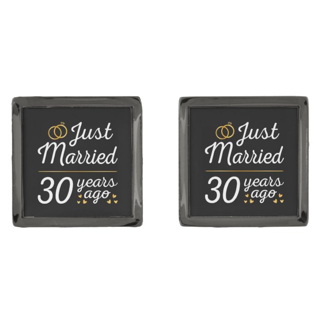 Just Married 30 Years Ago II Cufflinks (Front)