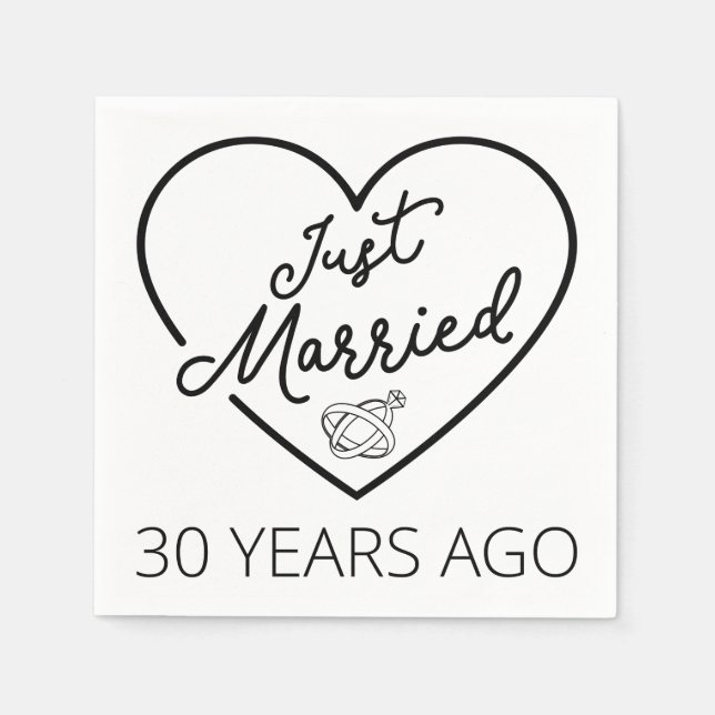 Just Married 30 Years Ago III Napkins (Front)