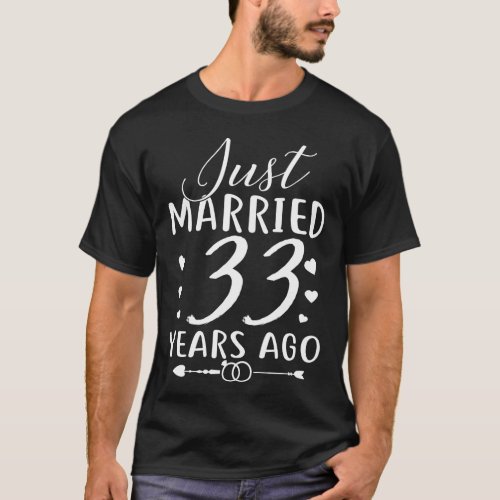 Just Married 33 Years Ago Matching Couple T_Shirt