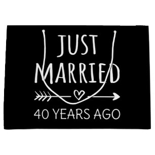 Just Married 40 Years Ago I Large Gift Bag