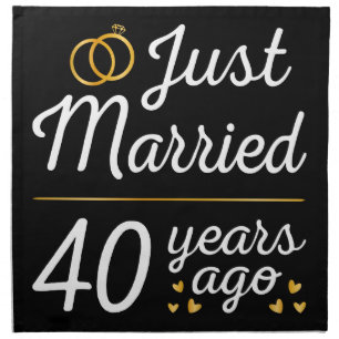Just Married 40 Years Ago II Cloth Napkin