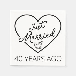Just Married 40 Years Ago III Napkins