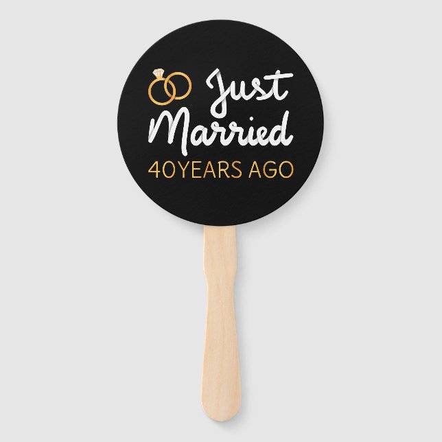 Just Married 40 Years Ago IV Hand Fan (Front)