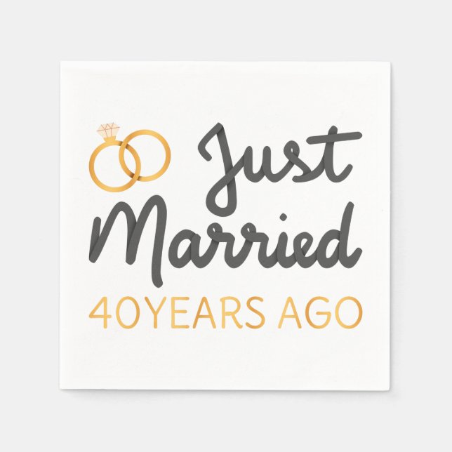 Just Married 40 Years Ago IV Napkins (Front)